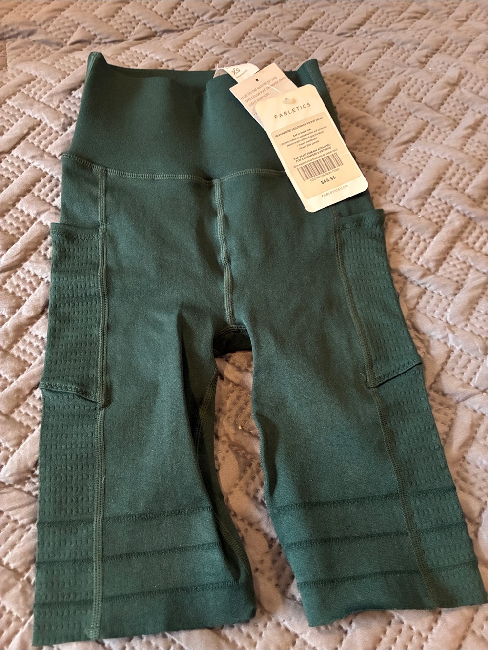 Fabletics women’s  Deep Green High-Rise Pocket Leggings